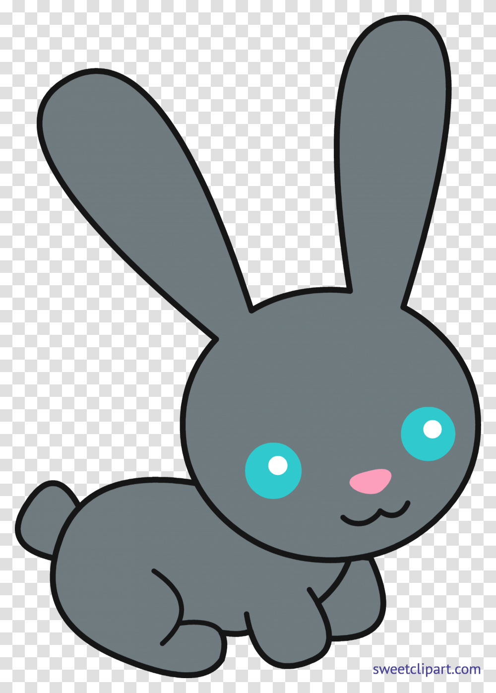 Bunny Cute Black Clip Art, Animal, Rabbit, Rodent, Mammal Transparent Png