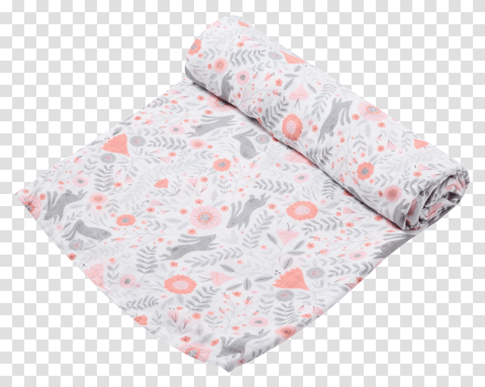 Bunny Damask Swaddle Blanket Patchwork, Diaper, Rug, Towel, Paper Transparent Png