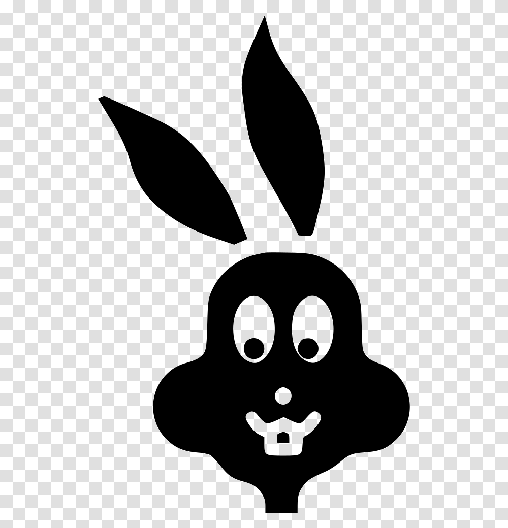 Bunny Rabbit Cute Animal, Stencil, Silhouette Transparent Png