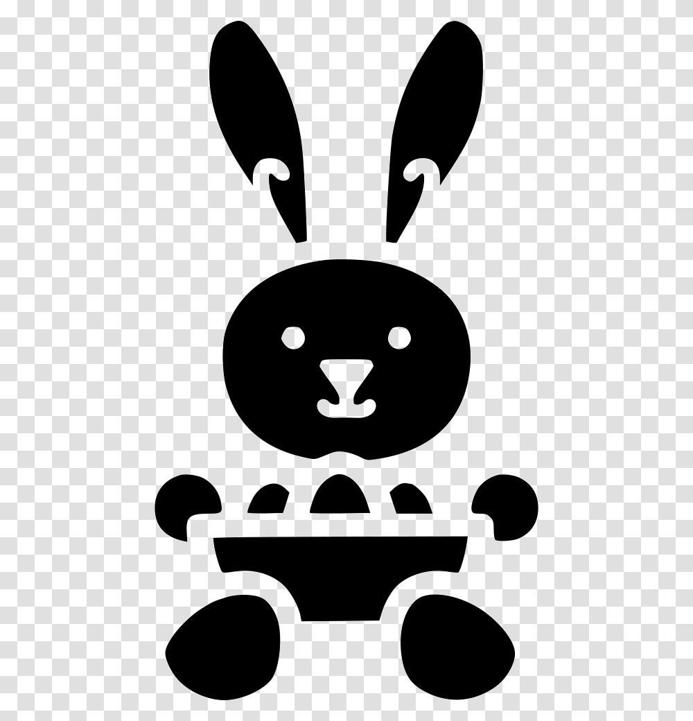 Bunny Rabbit Cute Paschal Eggs Bowl, Stencil, Silhouette Transparent Png