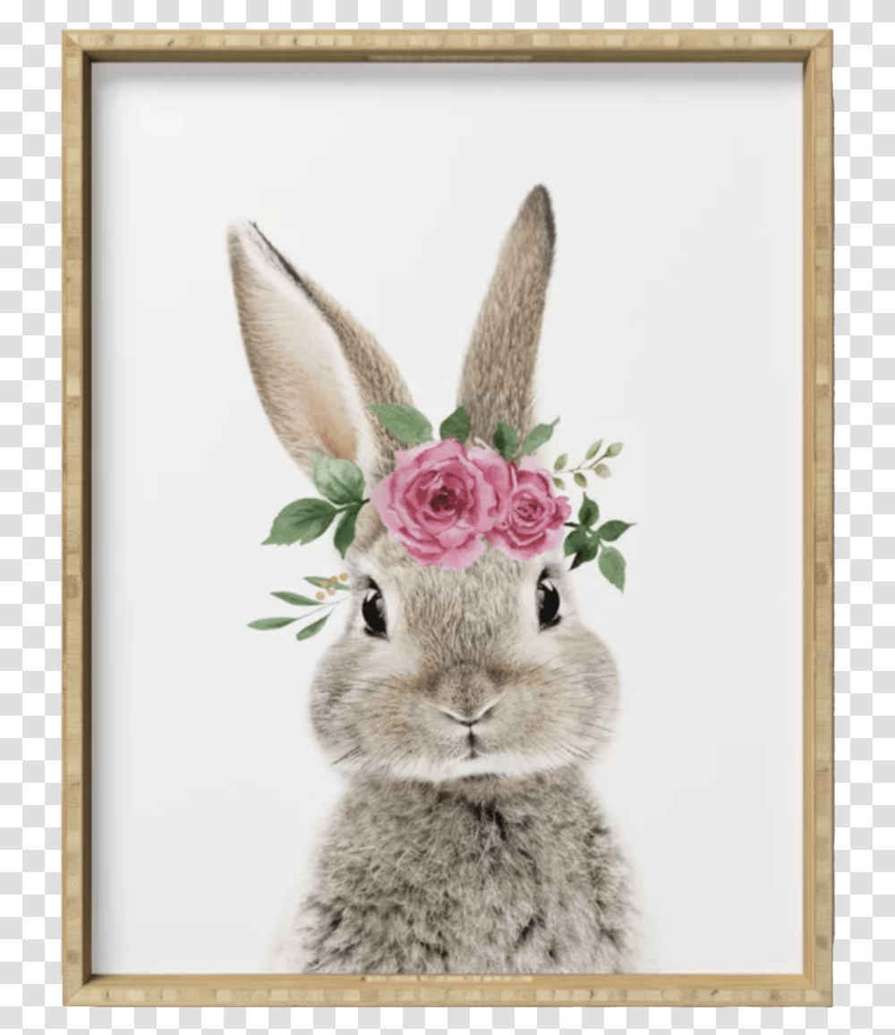 Bunny With Crown Serving Tray, Hare, Rodent, Mammal, Animal Transparent Png