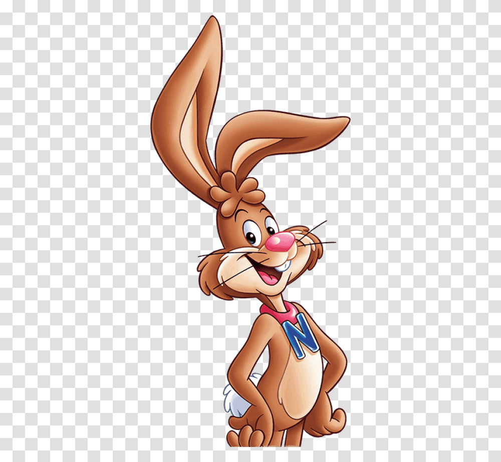 Bunny With N Logo Image Nesquik Bunny, Toy, Food, Person, Art Transparent Png
