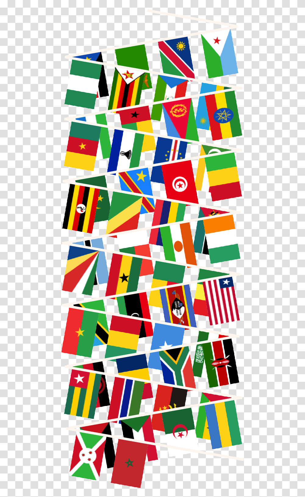 Bunting Clipart African Flags, Collage, Poster, Advertisement Transparent Png