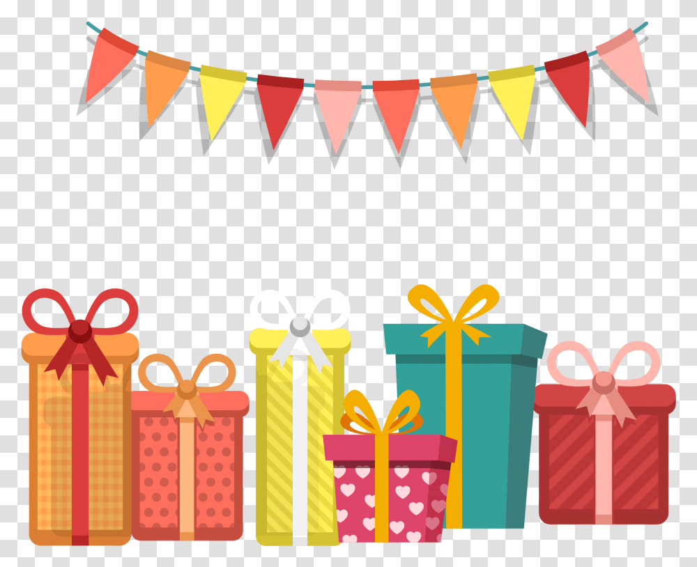 Bunting Decoration Party Parties Celebration Images Vector Birthday Gifts, Leisure Activities Transparent Png