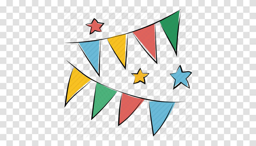 Buntings Garland Party Decoration Party Flags Pennants Small, Star Symbol, Circus, Leisure Activities Transparent Png