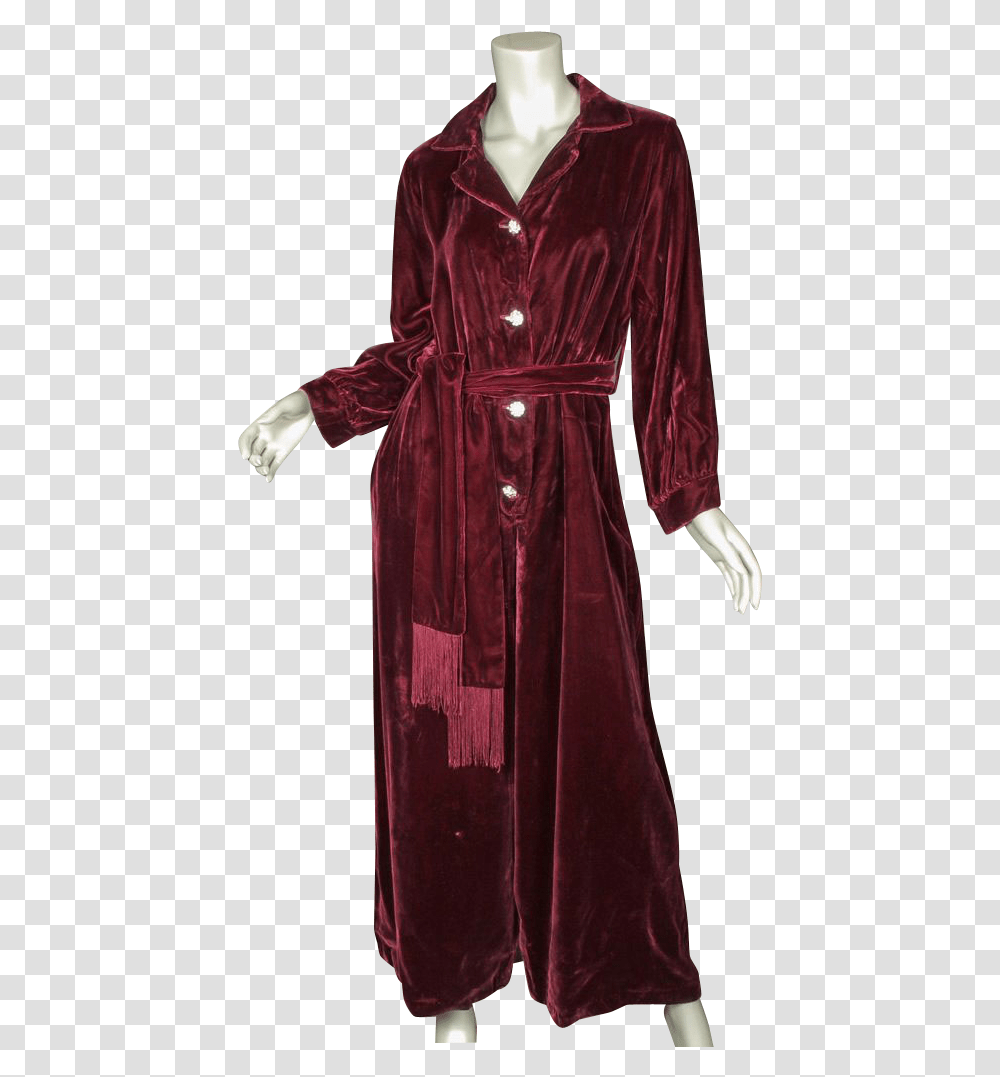 Burgandy Buttons Gown, Apparel, Robe, Fashion Transparent Png
