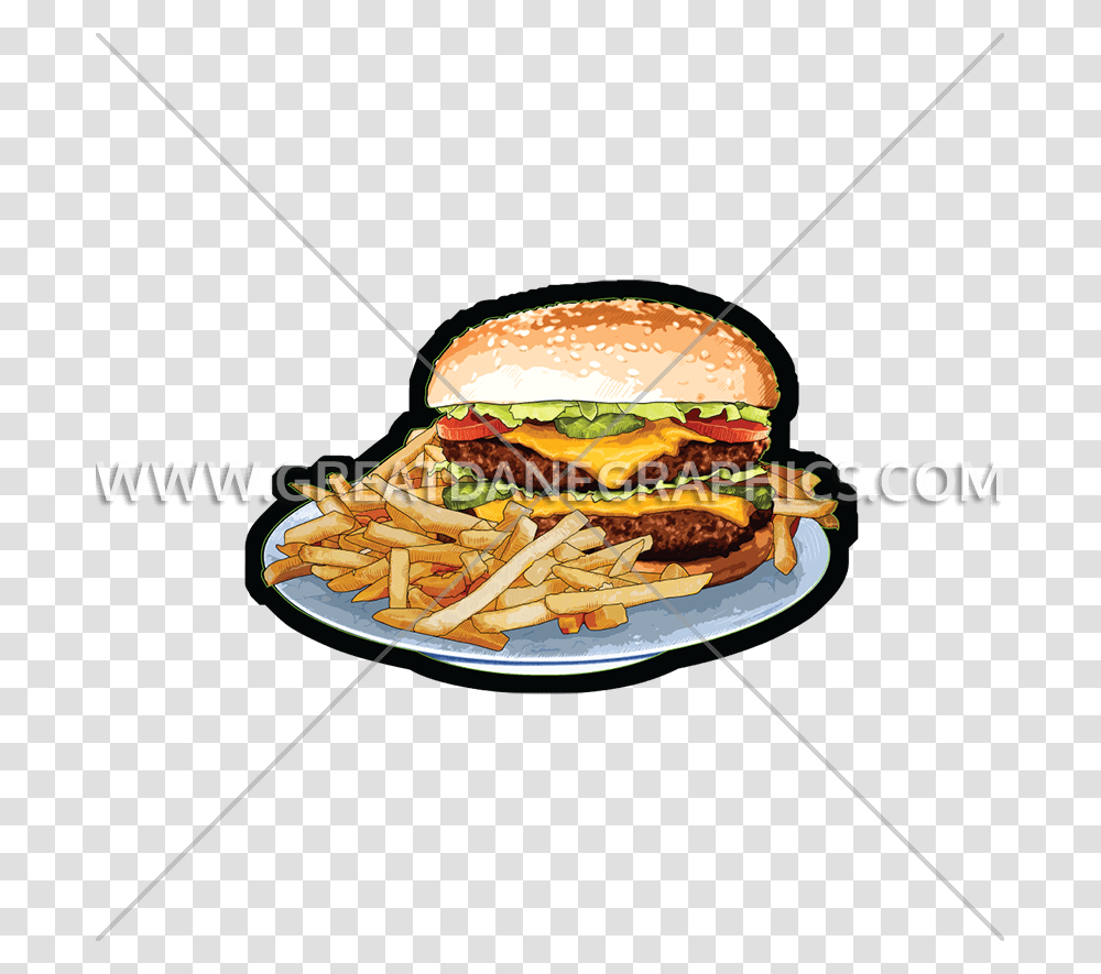 Burger And Fries, Food, Lunch, Meal, Sesame Transparent Png