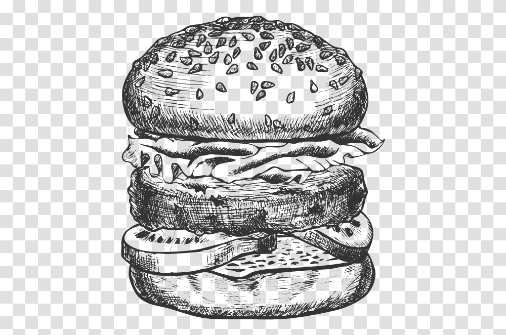 Burger Black And White, Birthday Cake, Food Transparent Png
