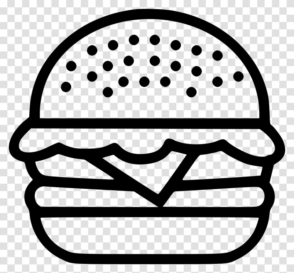 Burger Black And White Icon, Label, Food, Texture Transparent Png
