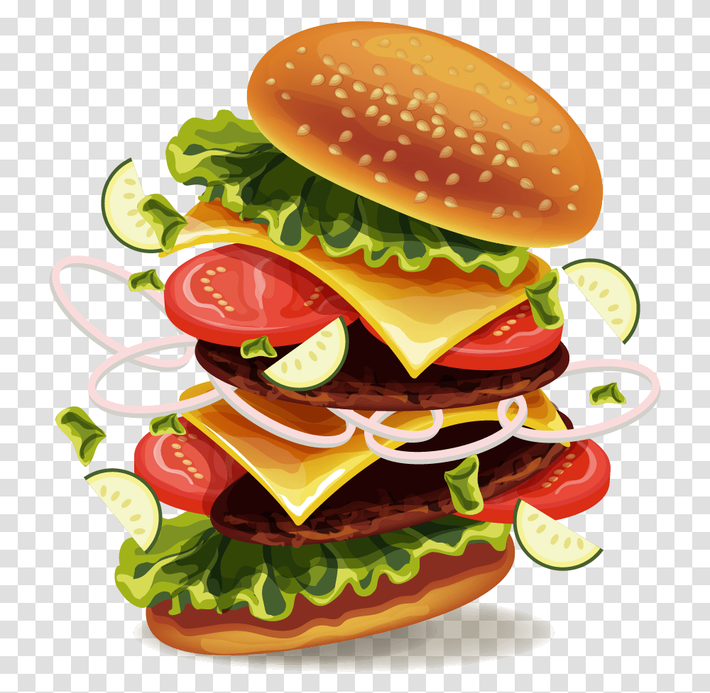 Burger Hamburger Vector, Food, Birthday Cake, Dessert, Lunch Transparent Png