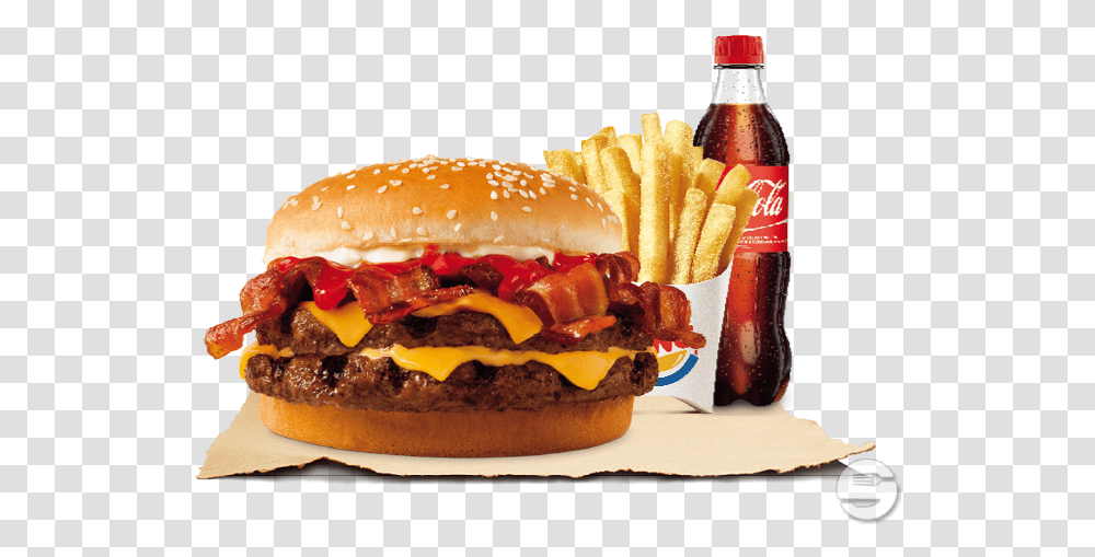 Burger King Delivery Of Whopper & Long Chicken In Burger King Bacon King, Food, Ketchup, Fries, Soda Transparent Png