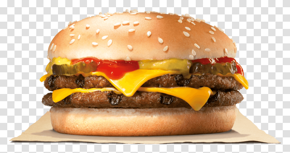 Burger King Double Cheeseburger Meal, Food, Hot Dog, Fries Transparent Png