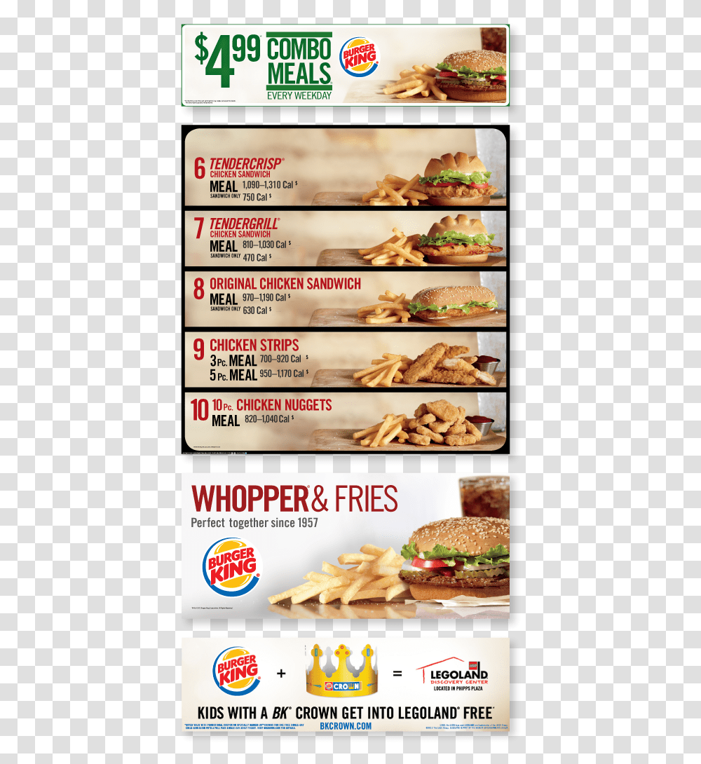 Burger King Signage With Live Display At Merchandise Burger King, Food, Menu, Fries Transparent Png