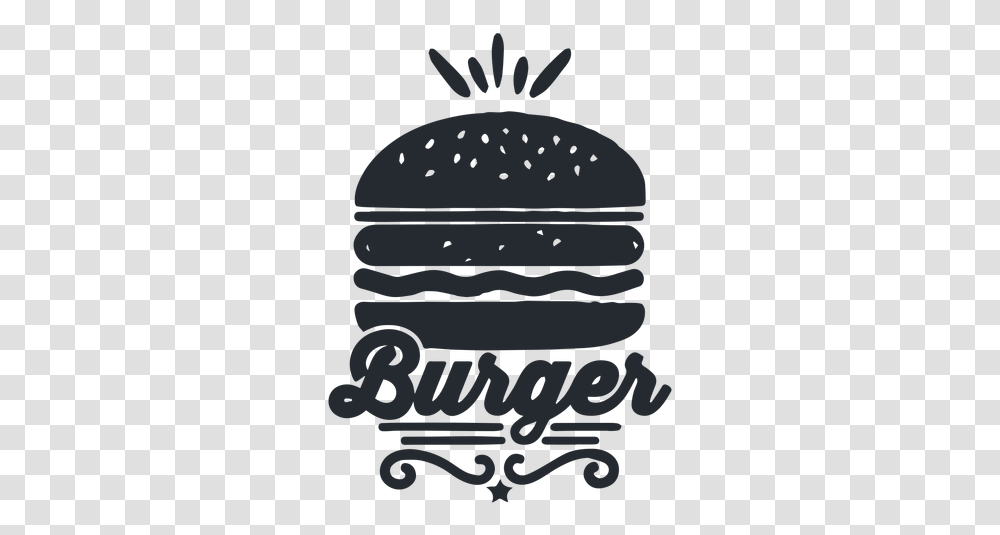Burger Logo Food Logotype Silhouette Calligraphy, Text, Label, Water, Pillow Transparent Png
