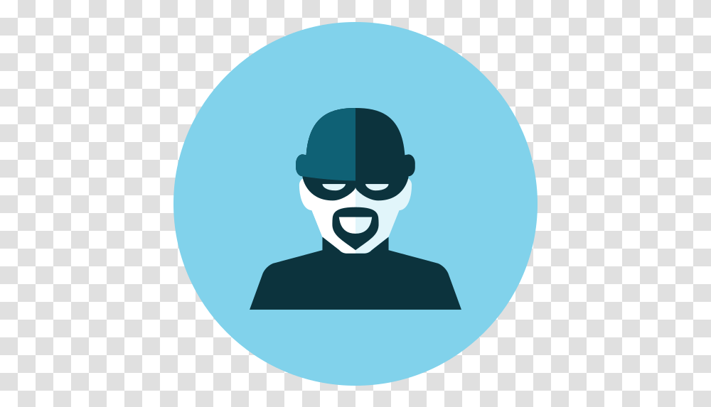 Burglar Free Icon Of Kameleon Blue Round Animated Robber Face, Label, Text, Logo, Symbol Transparent Png