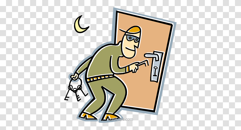 Burglar Royalty Free Vector Clip Art Illustration, Outdoors, Cleaning, Poster, Advertisement Transparent Png