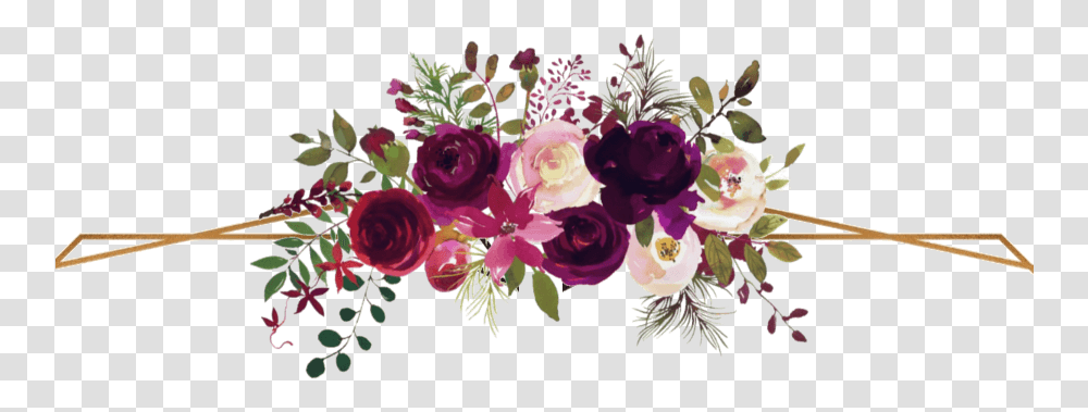 Burgundy Watercolor Flowers Free, Floral Design, Pattern Transparent Png