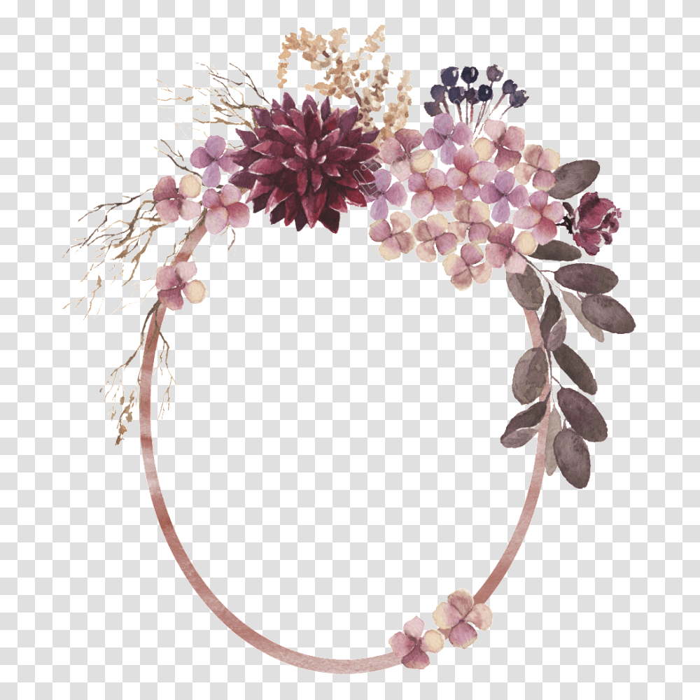 Burgundy Watercolor Flowers Images Purple Flower Wreath Watercolor, Tiara, Jewelry, Accessories, Accessory Transparent Png