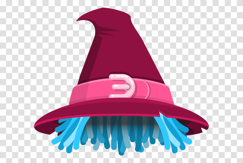 Burgundy Witch Hat With Blue Hair Box Critters Wiki Chapeu Bruxa Vermelho, Clothing, Apparel, Lamp, Party Hat Transparent Png