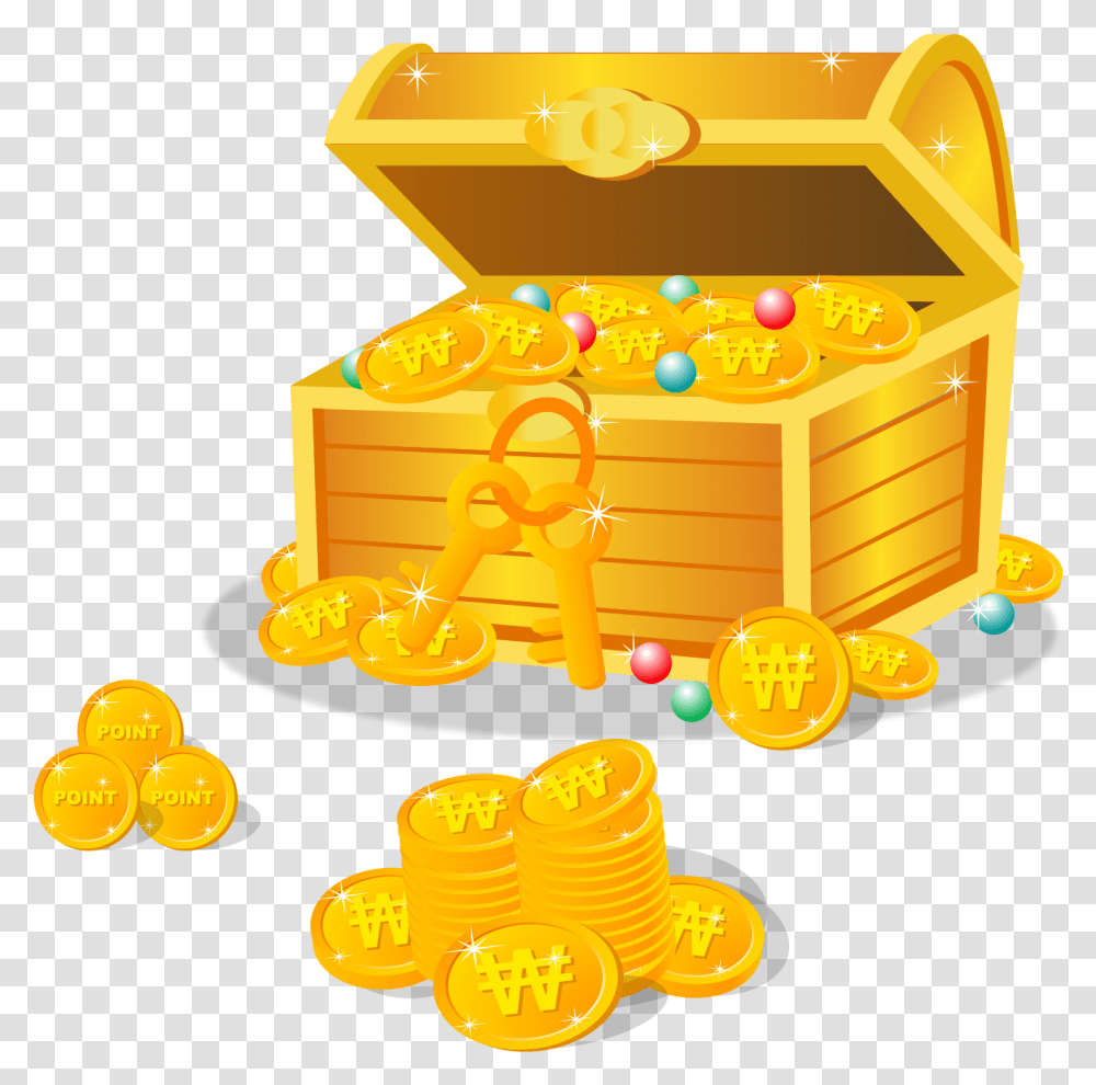 Buried Treasure Gemstone Stock Vector Gold Coin Box Gold Coin Box Transparent Png