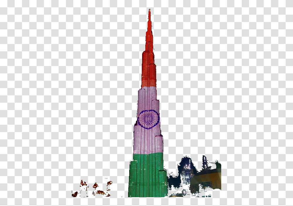 Burj Khalifa Lights Up In Indian Tricolour India Burj Khalifa Republic Day, Tower, Architecture, Building, Spire Transparent Png