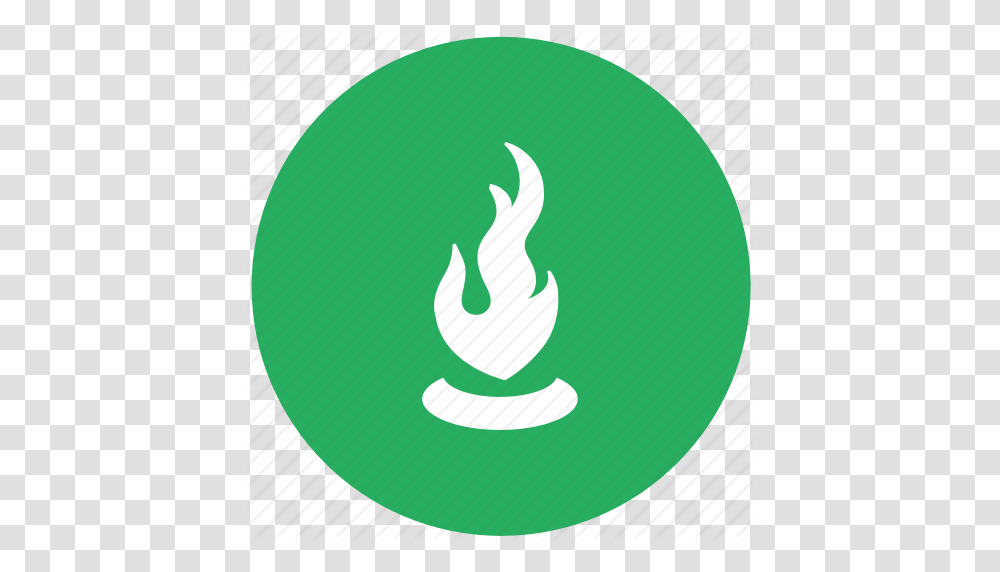 Burn Candle Candlelight Green Light Round Icon, Logo, Trademark, Torch Transparent Png