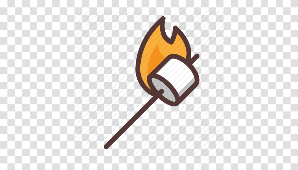 Burning Camping Marshmallow Outdoors Smores Icon, Fire, Cowbell, Lamp, Light Transparent Png