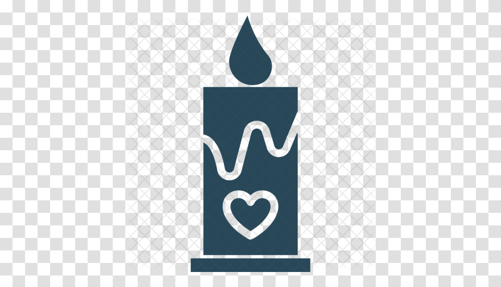 Burning Candle Icon Of Glyph Style Heart, Symbol, Light, Prison Transparent Png