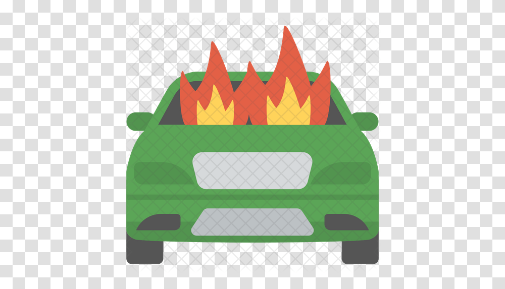 Burning Car Icon Of Flat Style Clip Art, Fire, Flame, Text Transparent Png