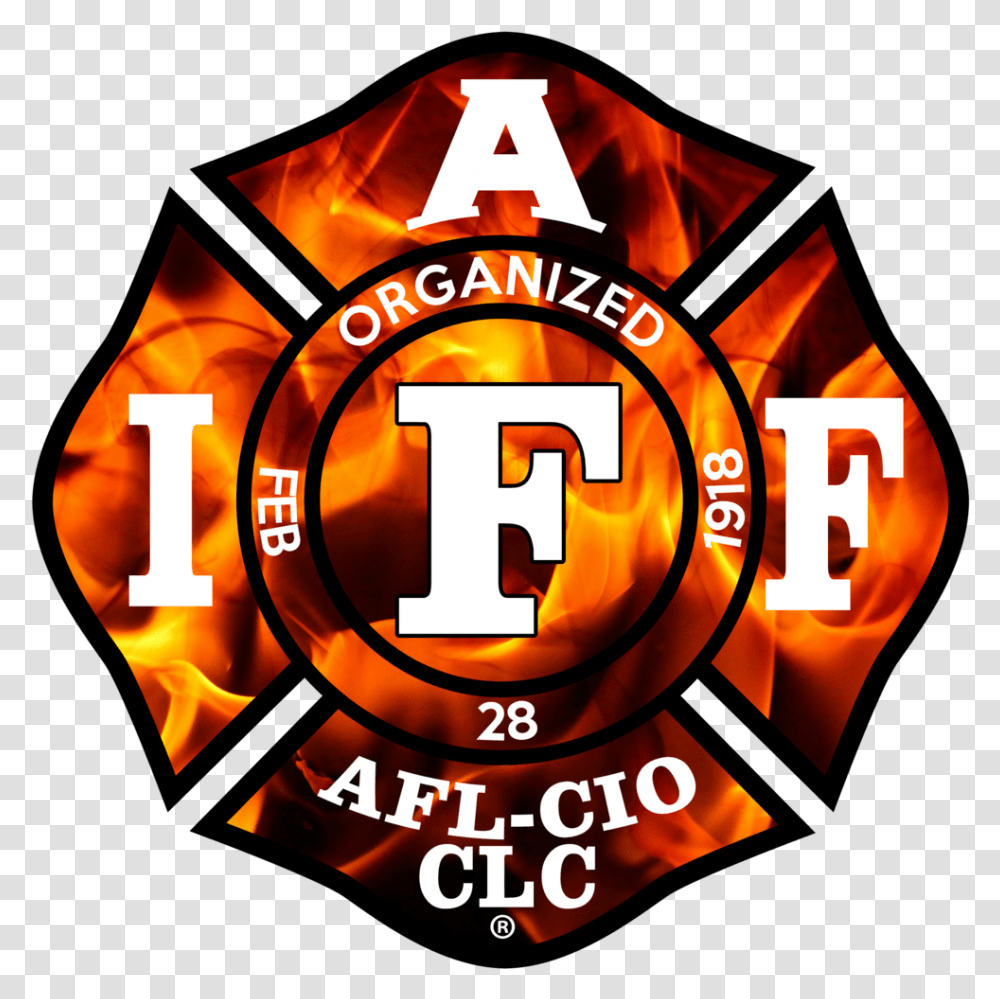 Burning Flames Reflective Iaff Decal 4 - Union Fire Store, Lamp, Logo, Symbol, Trademark Transparent Png