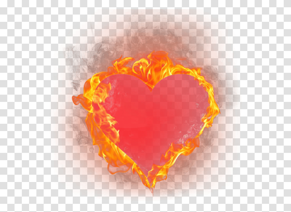 Burning Heart Heart Effects Light, Mountain, Outdoors, Nature, Painting Transparent Png