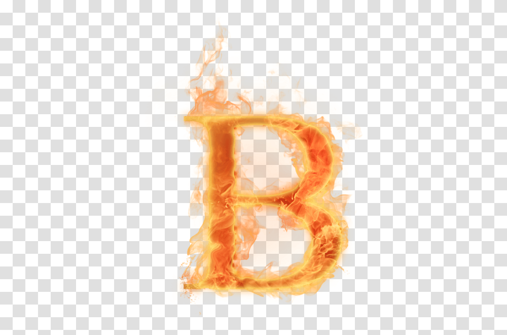 Burning Letter B Fire Letters B, Bonfire, Flame, Text, Mountain Transparent Png