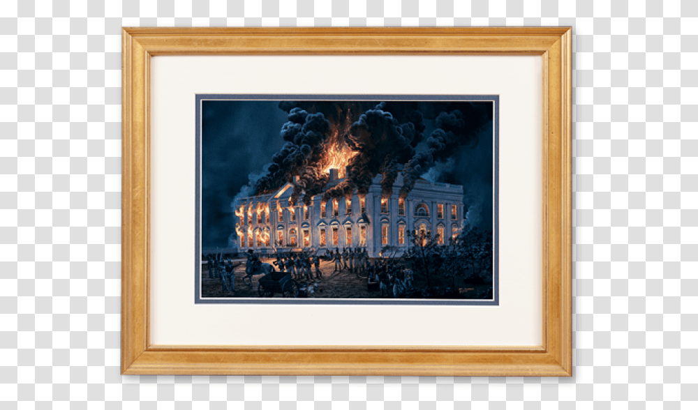 Burning Of The White House By Tom Freeman Dolley Madison George Washington Portrait, Person, Human, Painting Transparent Png