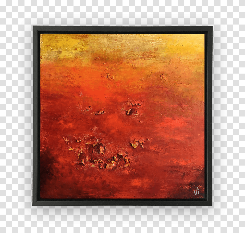 Burning Red 60 X 60 Cm Modern Art, Painting, Canvas Transparent Png