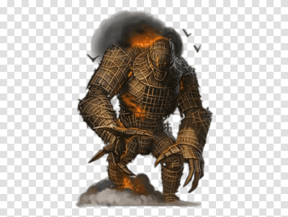 Burning Wicker Man Pathfinder Image With Wickerman Pathfinder, Person, Armor, Helmet Transparent Png