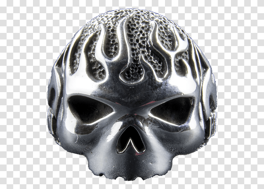 Burns Skull Flame Ring Skull, Helmet, Apparel, Mask Transparent Png