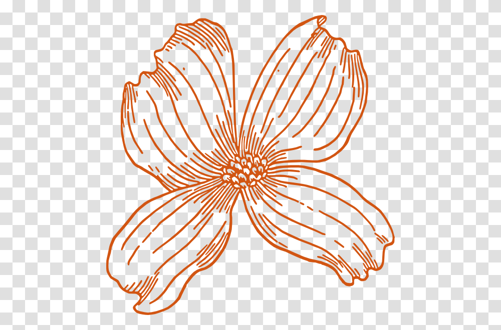 Burnt Orange Flower Svg Clip Arts Dogwood Clip Art, Floral Design, Pattern, Plant Transparent Png