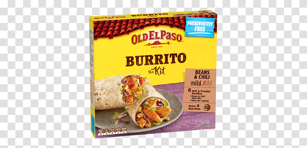 Burrito Old El Paso, Food, Sandwich Wrap, Advertisement, Lunch Transparent Png
