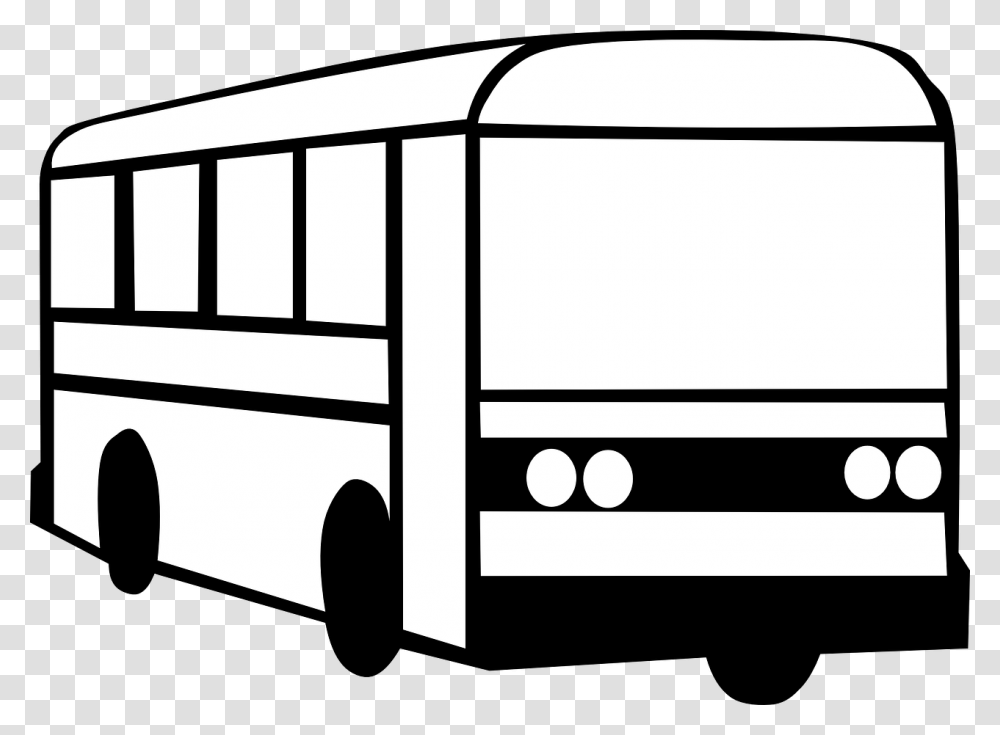 Bus Automobile Carrier Free Picture Black And White Clip Art Bus, Vehicle, Transportation, Tour Bus, Van Transparent Png