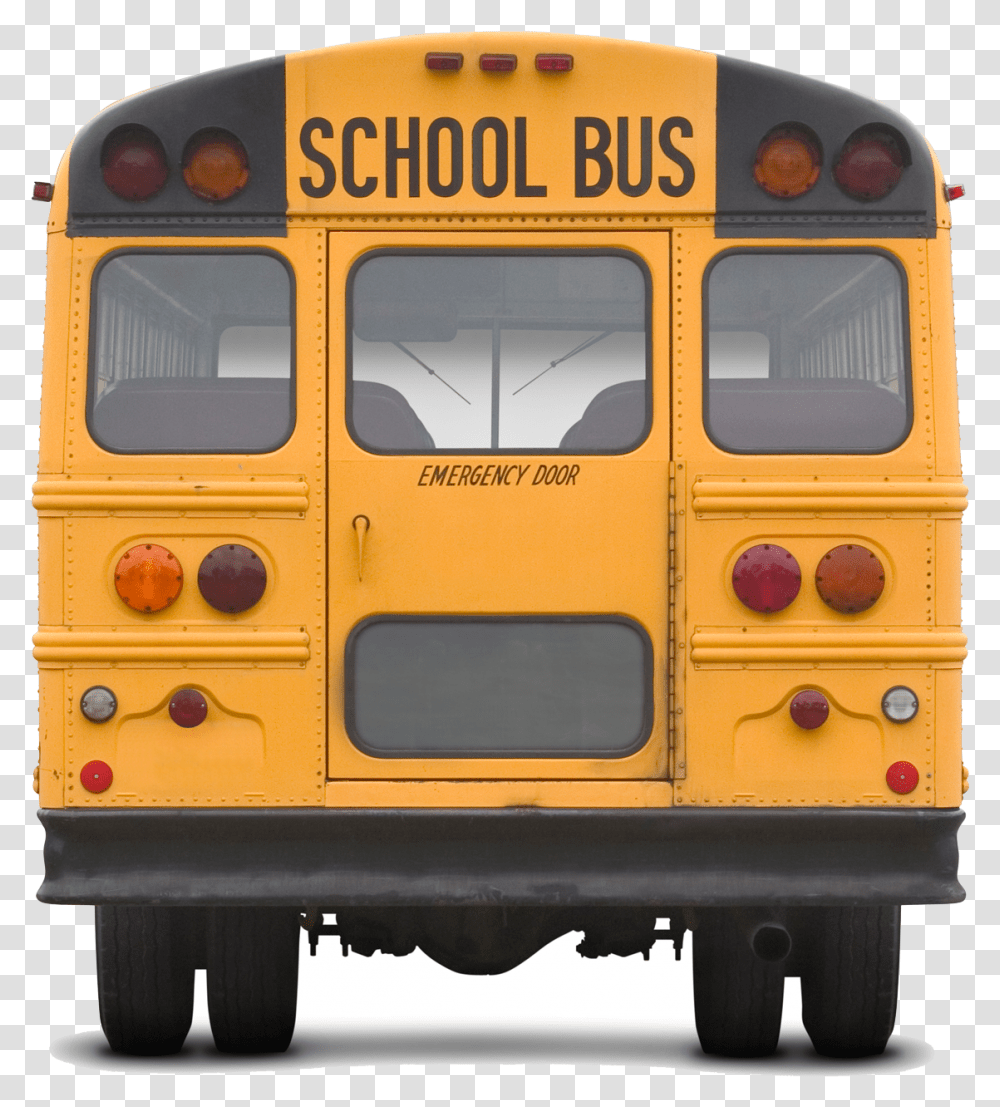 Bus Back Back Of School Bus, Vehicle, Transportation Transparent Png