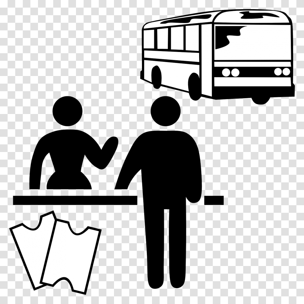 Bus Black And White Clipart, Vehicle, Transportation Transparent Png