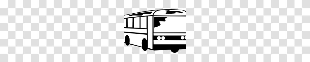 Bus Clipart Black And White School Bus Clip Art Black And White, Van, Vehicle, Transportation, Caravan Transparent Png