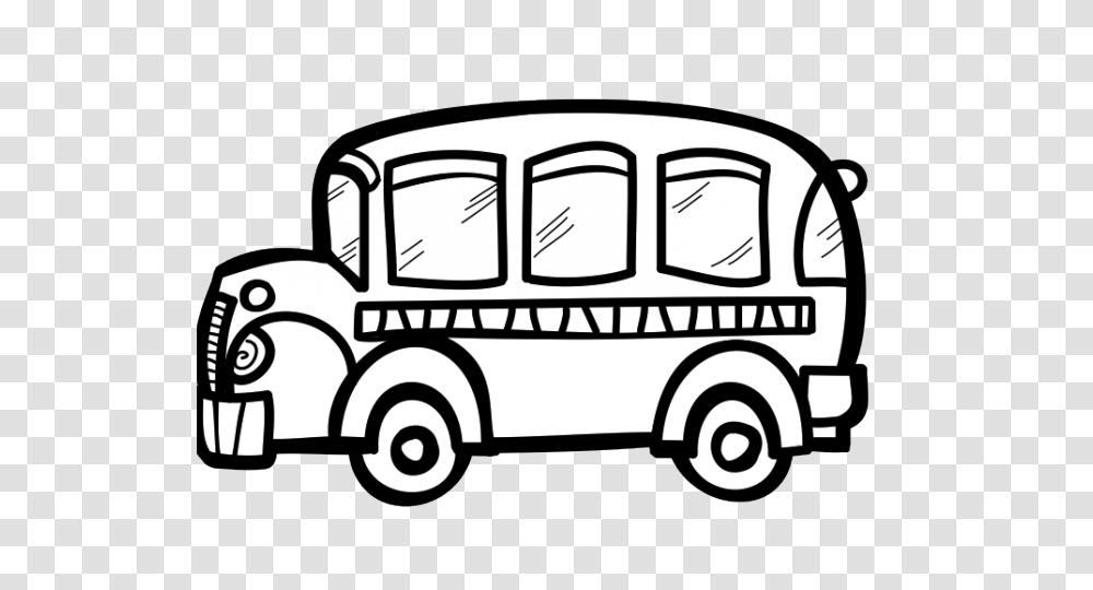 Bus Clipart Black And White, Van, Vehicle, Transportation, Caravan Transparent Png