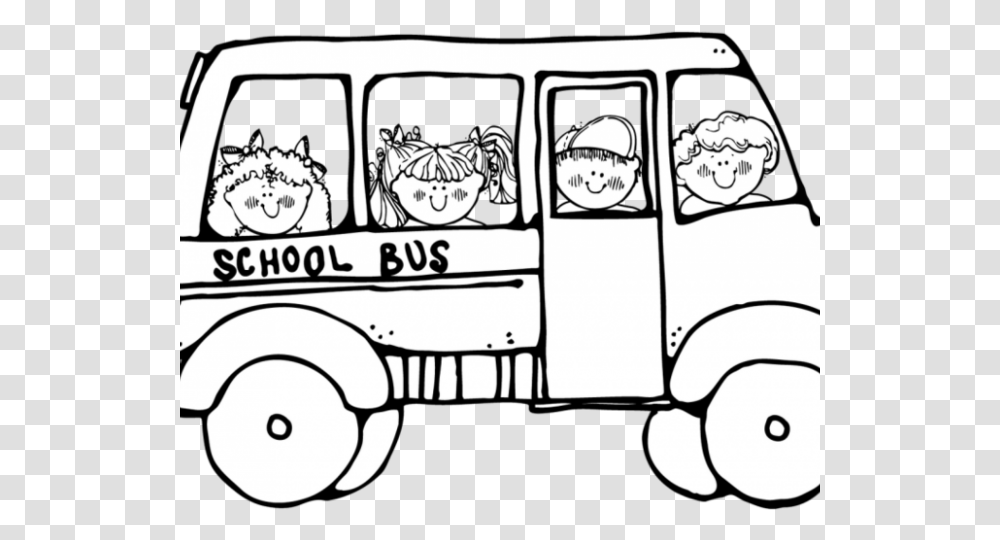 Bus Clipart Black And White, Vehicle, Transportation, Van, Truck Transparent Png
