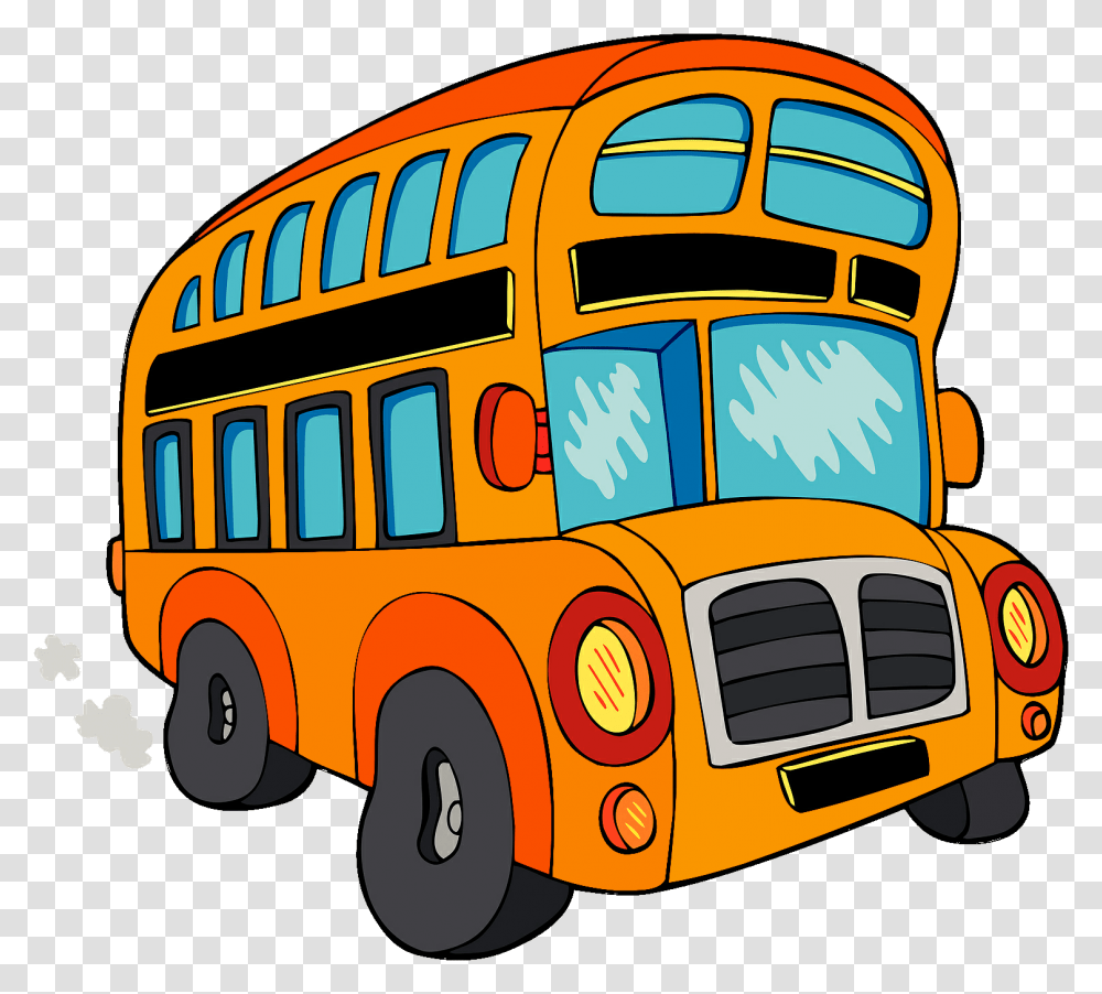 Bus Clipart Cartoon Party Bus, Vehicle, Transportation, School Bus Transparent Png