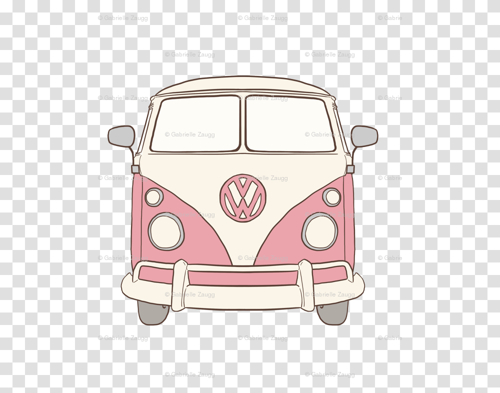 Bus Clipart Pink Pink Volkswagen Van Sticker, Vehicle, Transportation, Minibus, Caravan Transparent Png