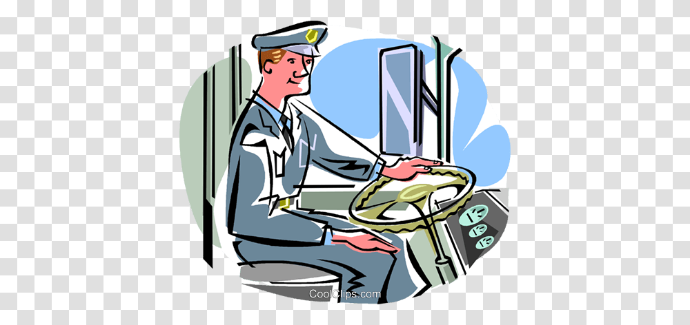 Bus Driver Royalty Free Vector Clip Art Illustration, Military Uniform, Transportation, Vehicle, Officer Transparent Png