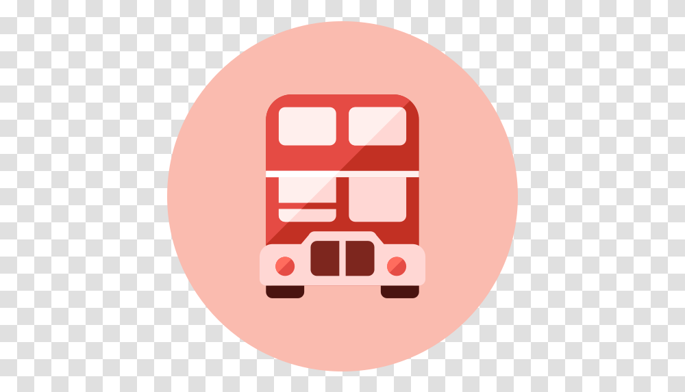 Bus Free Icon Of Kameleon Red Round Commercial Vehicle, Pac Man, Label, Text Transparent Png