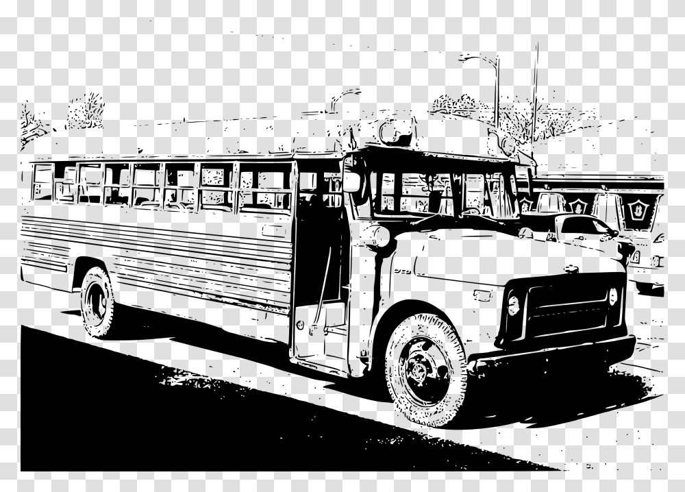 Bus Icons Old School Bus Vector, Gray Transparent Png
