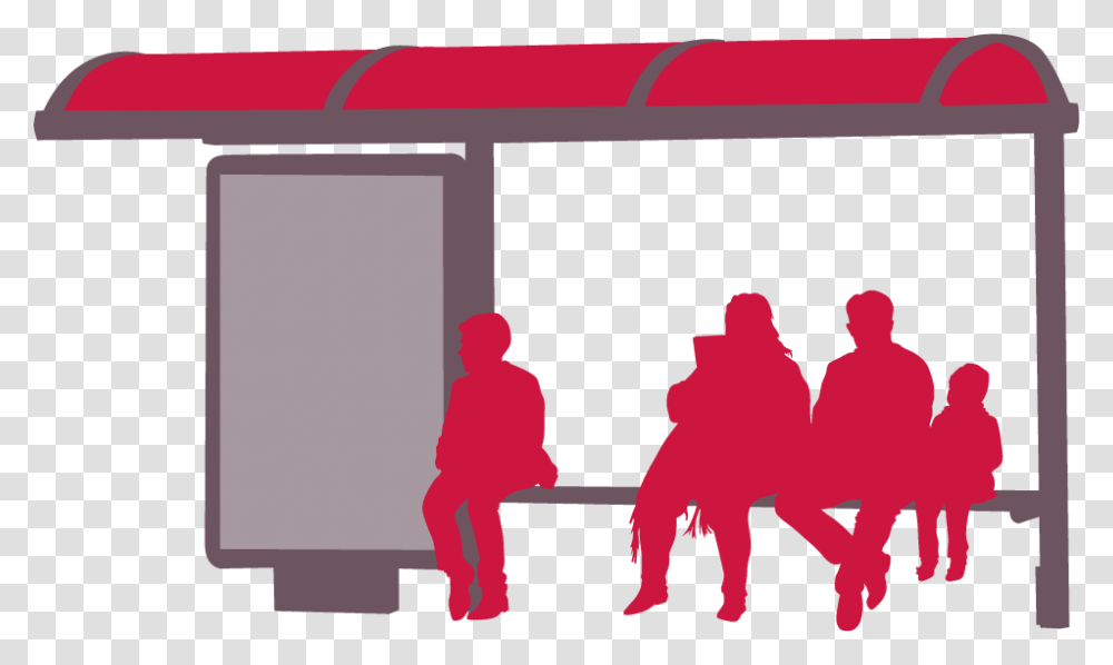 Bus Stop 2 Red Bus Stop Clipart, Person, Human, People, Crowd Transparent Png